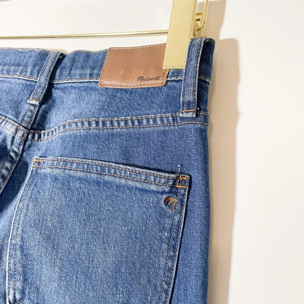 Madewell Womens Demi Boot Cut Jeans Blue Stretch Whiskered High Rise Denim 25 - Picture 3 of 6